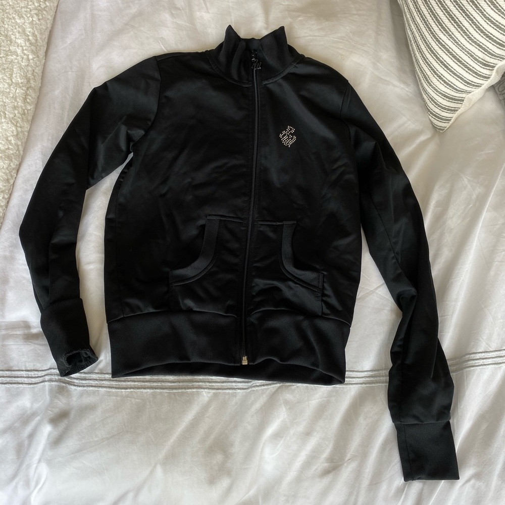 Rocawear black satin jacket with jewels